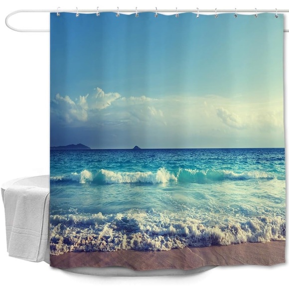 Seashell and Starfish Hook Set plus Shower Curtain - Picture 8 of 9